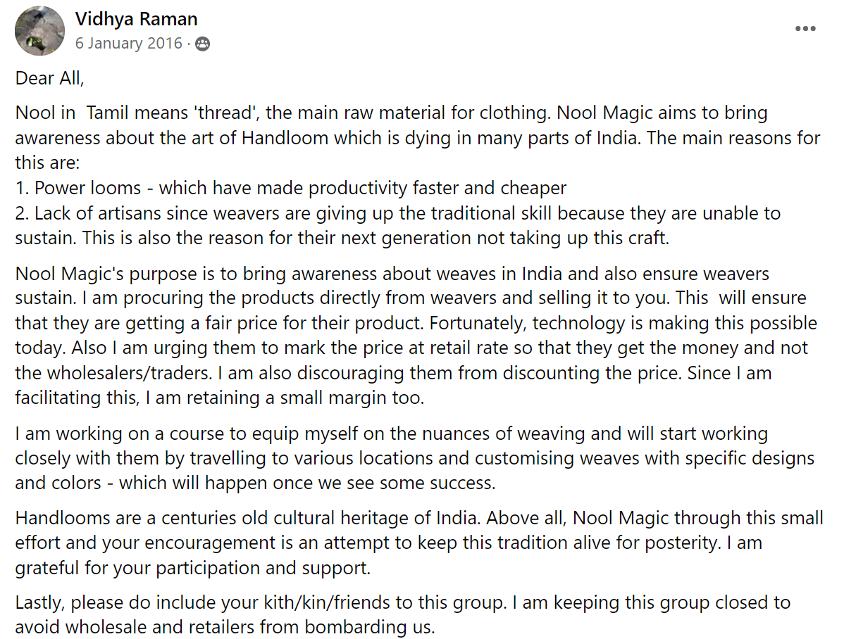 First post on Nool Magic group explaining mission and purpose