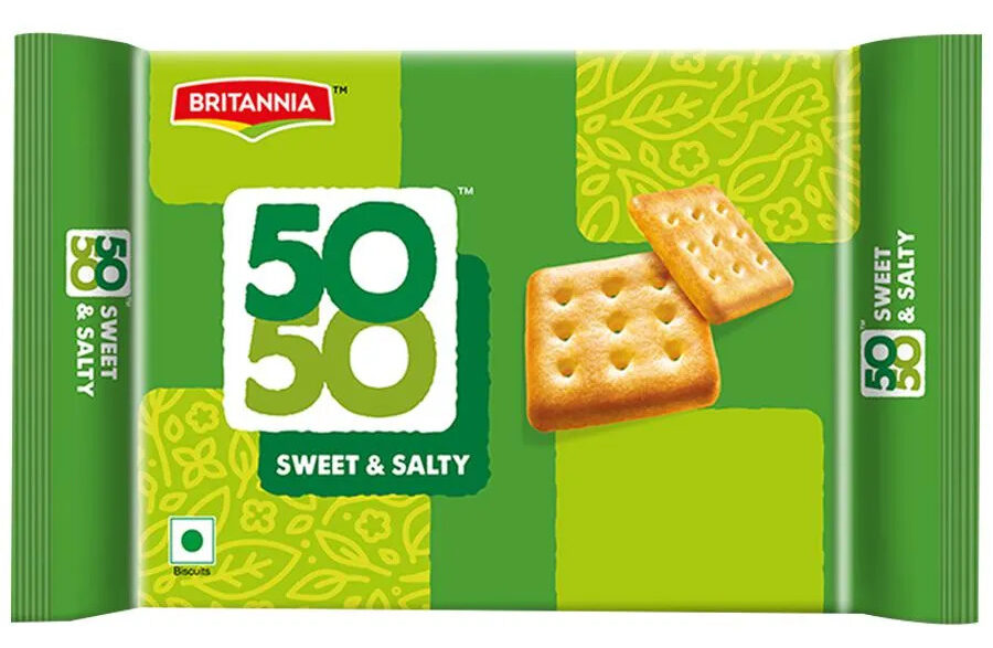 50-50 biscuit packaging
